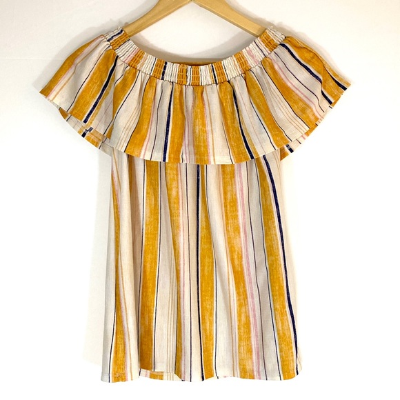 Lauren Conrad yellow/gold striped top, size XS - Picture 3 of 6